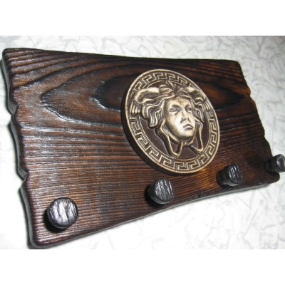 Rustic medusa hooks barn wood keyholder handmade key holder recycled wood Greek   263844749802
